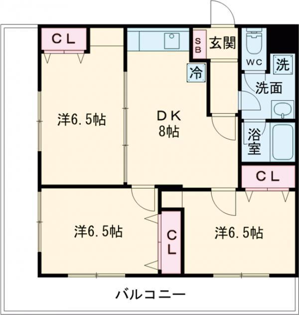 集成パーソナルハイツ志村(3DK/5階)の間取り写真