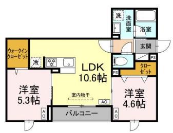 セレスティア江北Ⅱ(2LDK/3階)の間取り写真