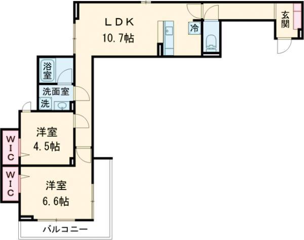 セレスティア江北Ⅱ(2LDK/3階)の間取り写真