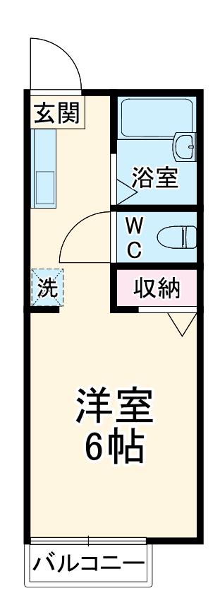 プチアーバン(1K/2階)の間取り写真