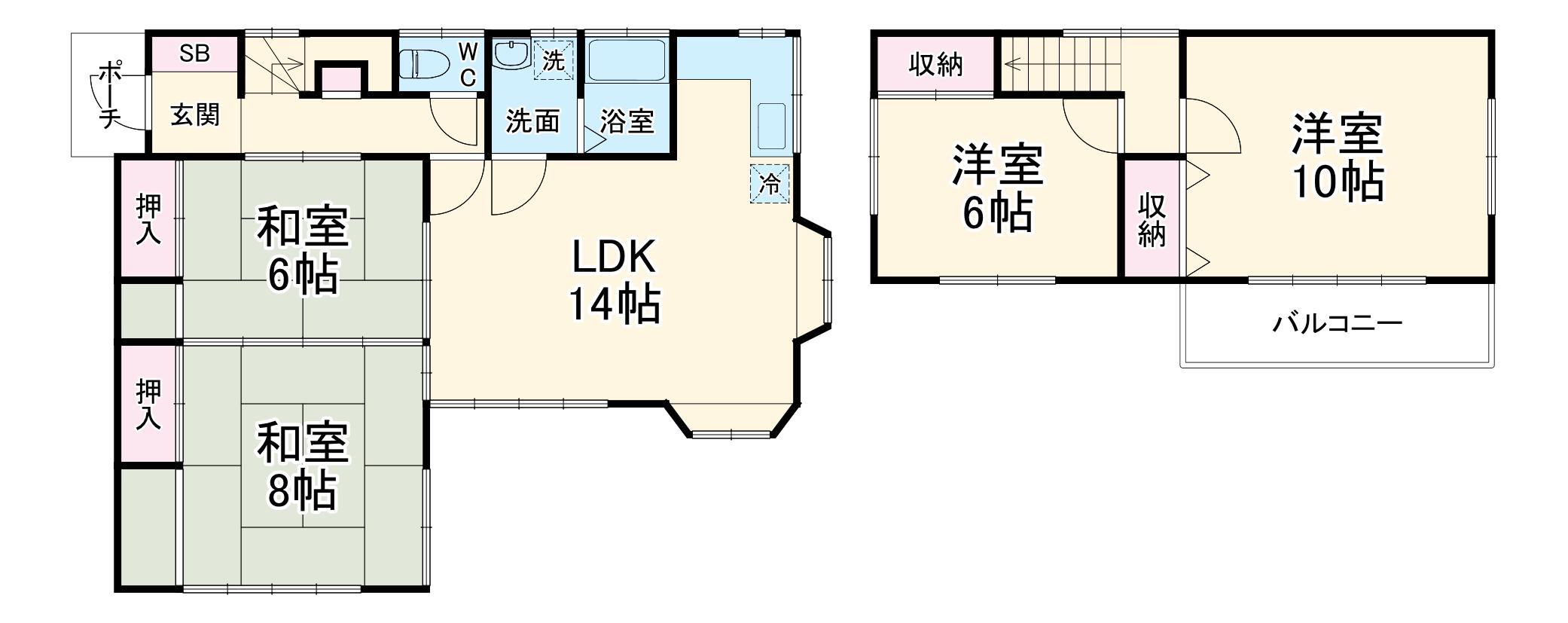 京成電鉄松戸線 三咲駅 徒歩14分 2階建 築47年