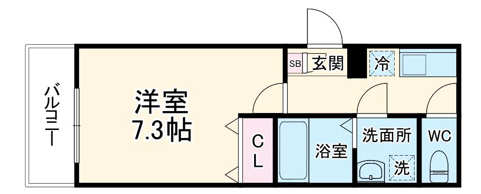 ジーメゾン大宮宮原町(1K/1階)の間取り写真