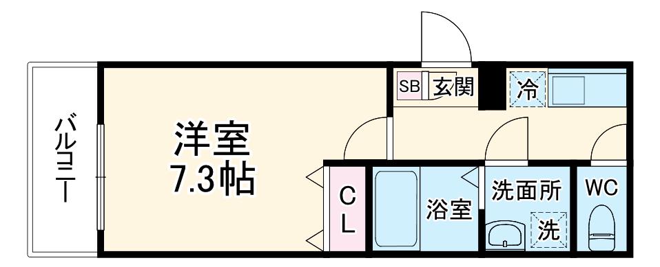 ジーメゾン大宮宮原町(1K/2階)の間取り写真
