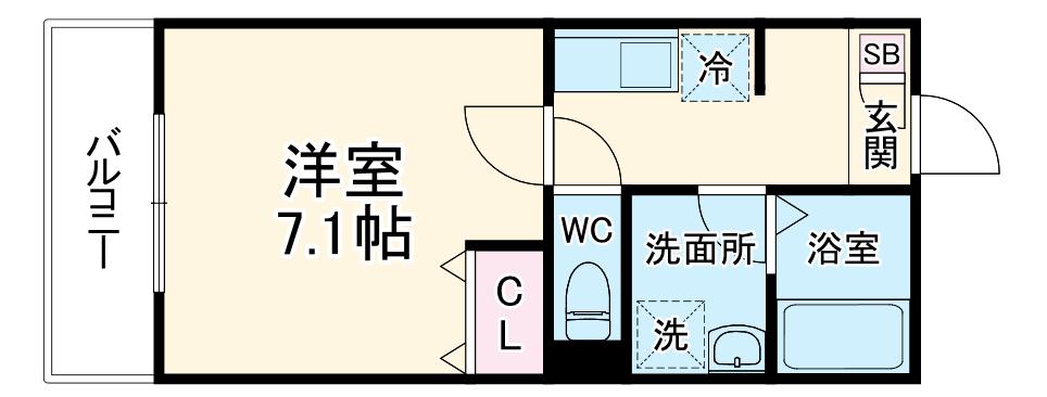 ジーメゾン大宮宮原町(1K/3階)の間取り写真