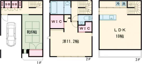 東急東横線 祐天寺駅 徒歩6分 3階建 築18年(2LDK)の間取り写真
