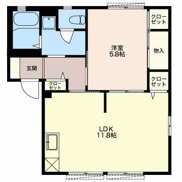 アルジャン神田川(1LDK/2階)の間取り写真
