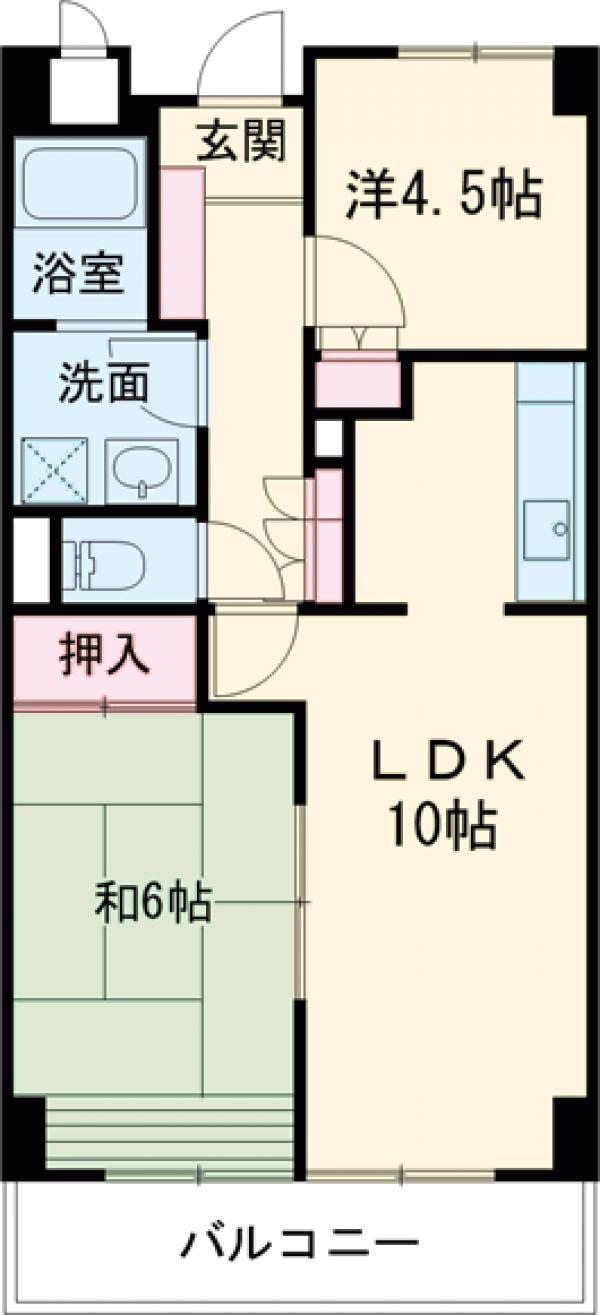 エフティープラザ聖蹟桜ヶ丘(2LDK/6階)の間取り写真