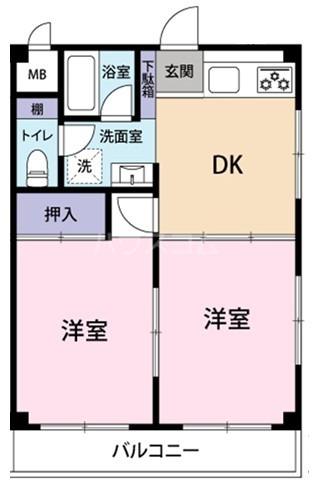 クロノス相武台前(2DK/3階)