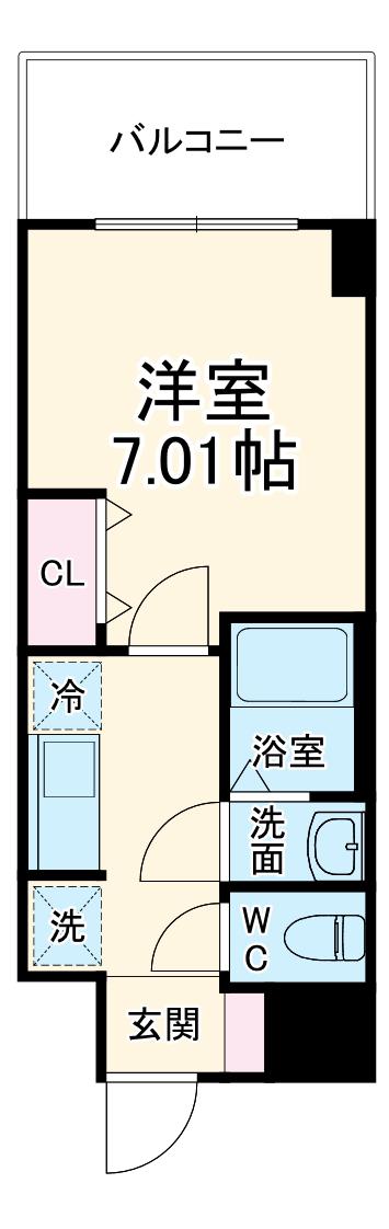 ALIVIS北梅田(1LDK/6階)の間取り写真