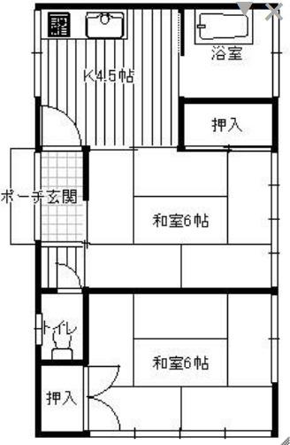 高崎線 鴻巣駅 徒歩16分 1階建 築44年(2K)の間取り写真