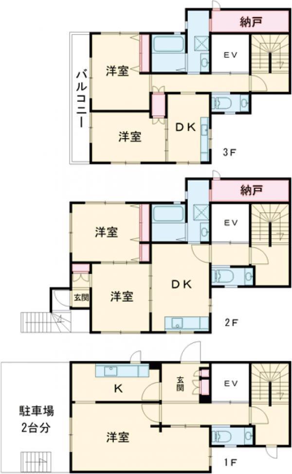 京王電鉄京王線 初台駅 徒歩7分 3階建 築25年(5SLDK)の間取り写真