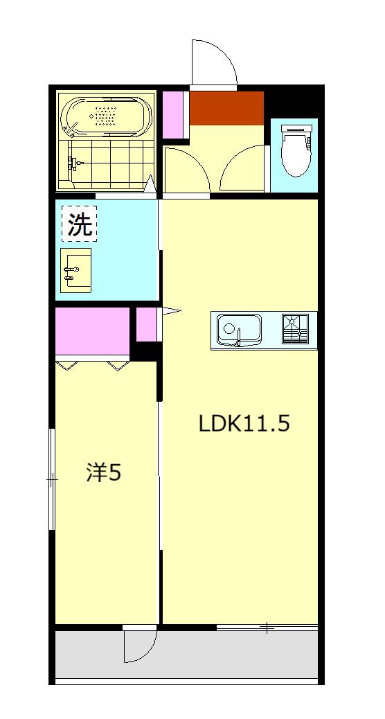 エスペランサⅡ(1LDK/3階)の間取り写真