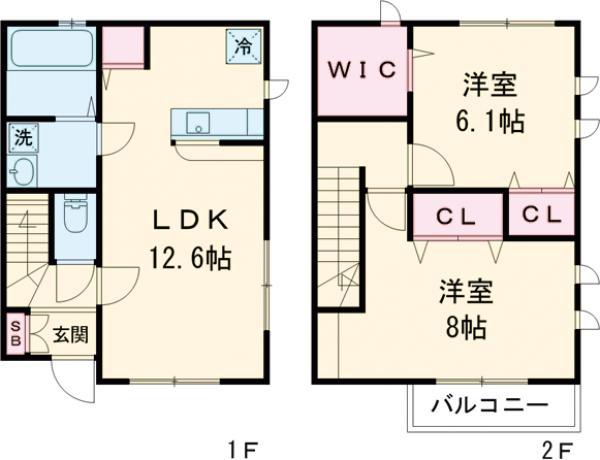 ケーズガーデンF棟(2LDK/1階)の間取り写真