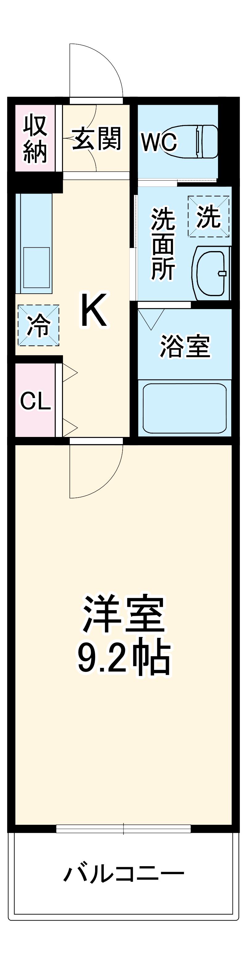 フォレストCKⅡ(1K/3階)の間取り写真