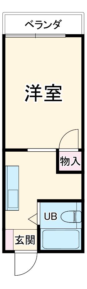 メゾンドルミエール(1K/2階)の間取り写真