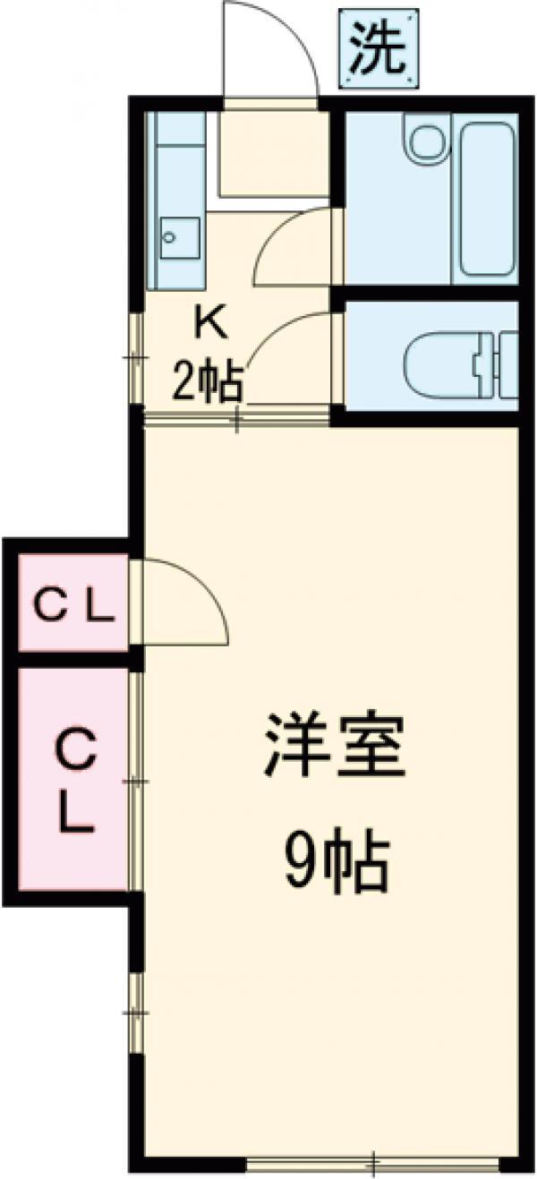 紫苑荘(1K/2階)の間取り写真