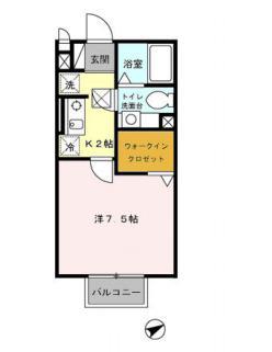 光ハイム(1K/1階)の間取り写真