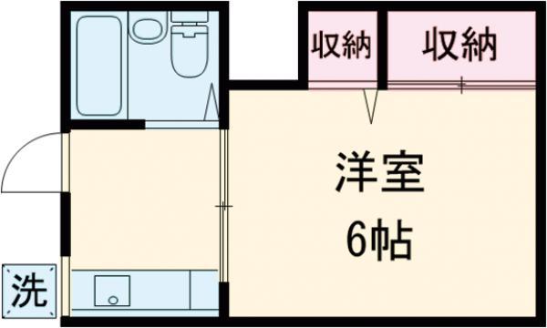 グリーンハイム(1K/1階)の間取り写真