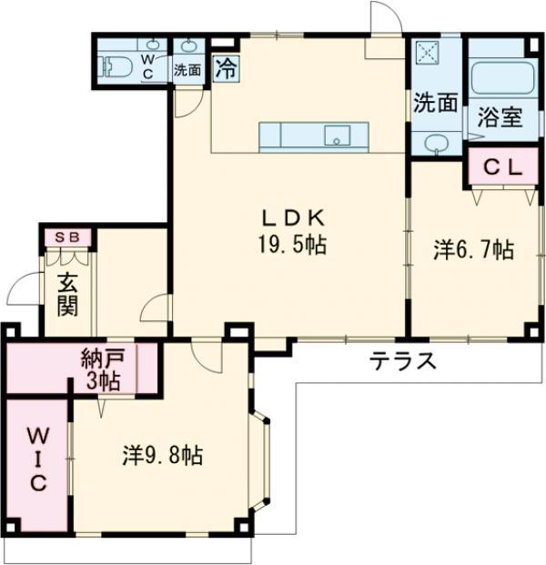 西武鉄道新宿線 上石神井駅 徒歩12分 2階建 築32年(2SLDK)の間取り写真