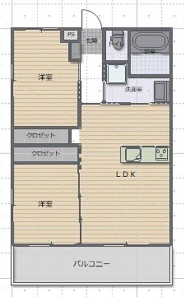 フェリシアス(2LDK/1階)の間取り写真