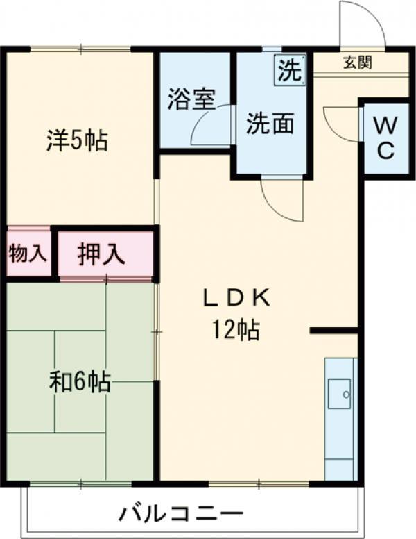 ロイヤルドミール(2LDK/2階)の間取り写真