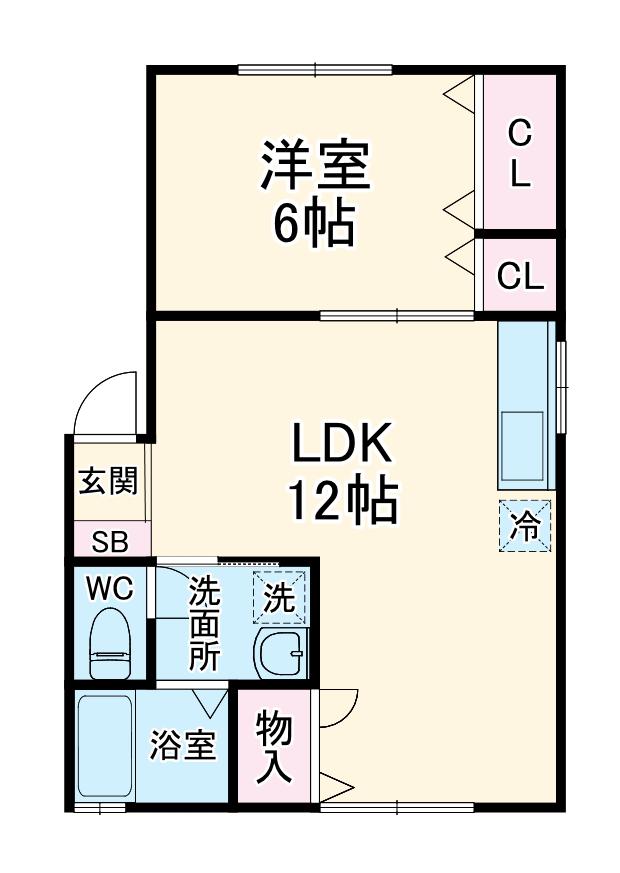松見ハイツ(1LDK/2階)の間取り写真