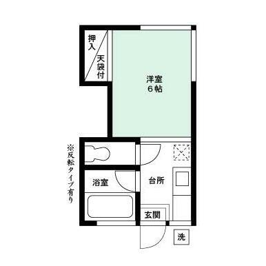 コーポ真喜(1K/2階)の間取り写真