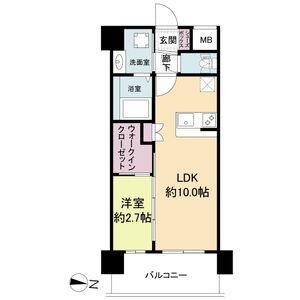 セレニテ東三国ミラク(1LDK/2階)の間取り写真