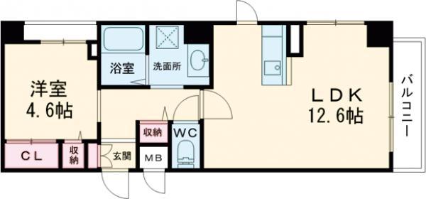 アベニューA(1LDK/2階)の間取り写真