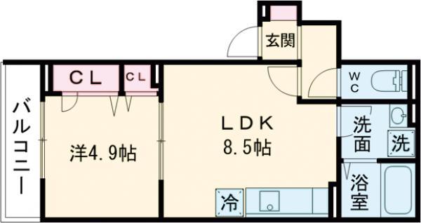 セレスティア柴又Ⅶ(1LDK/3階)の間取り写真