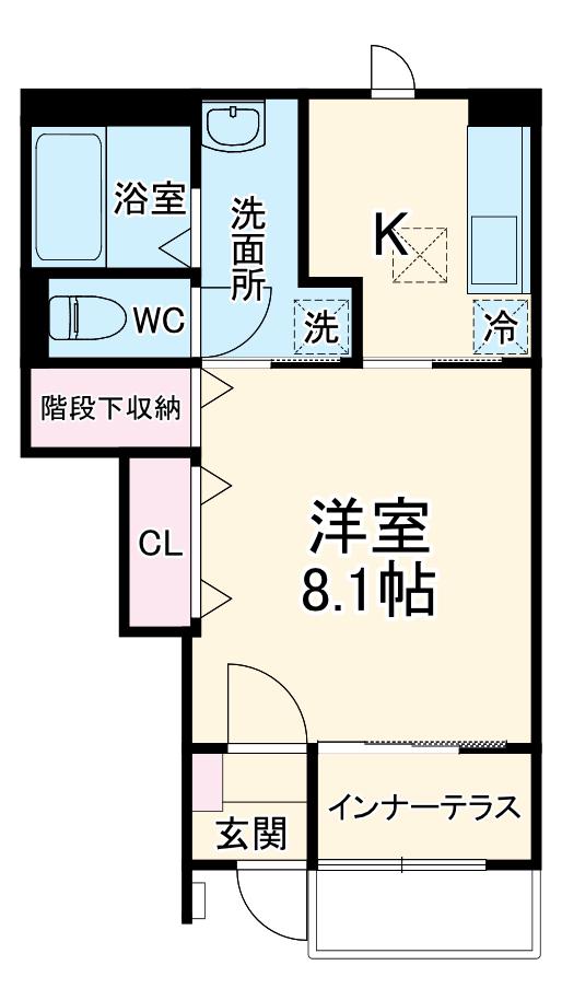 北区今羽町アパート工事(1K/1階)の間取り写真