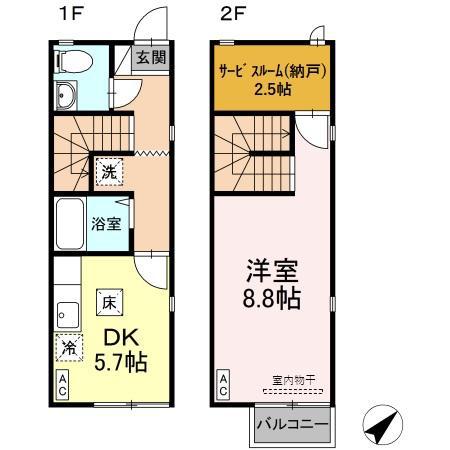 メゾネット寺島(1SDK)の間取り写真