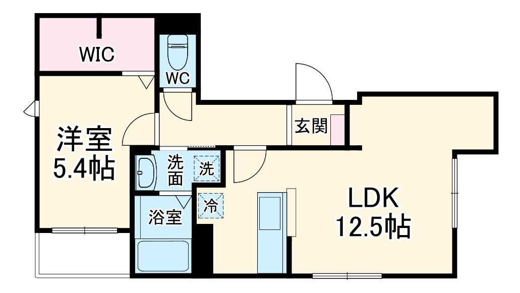 ピアト リザイア(1LDK/1階)の間取り写真