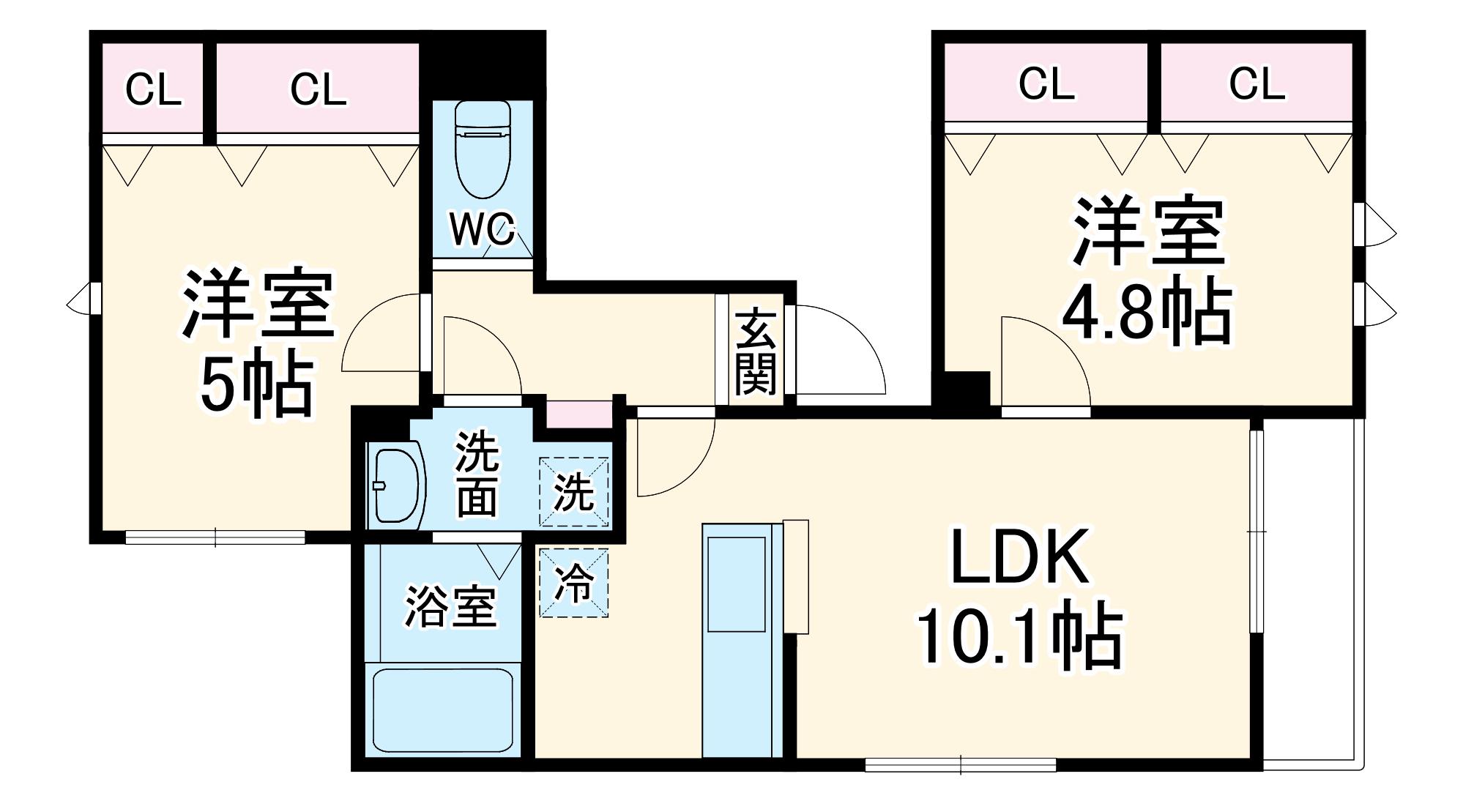 ピアト リザイア(2LDK/3階)の間取り写真