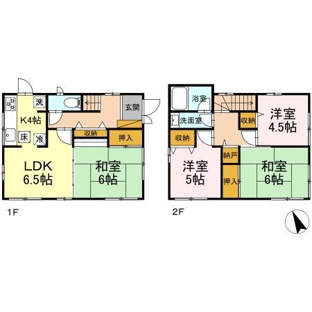 成田線 成田駅 徒歩36分 2階建 築36年(4LDK)の間取り写真