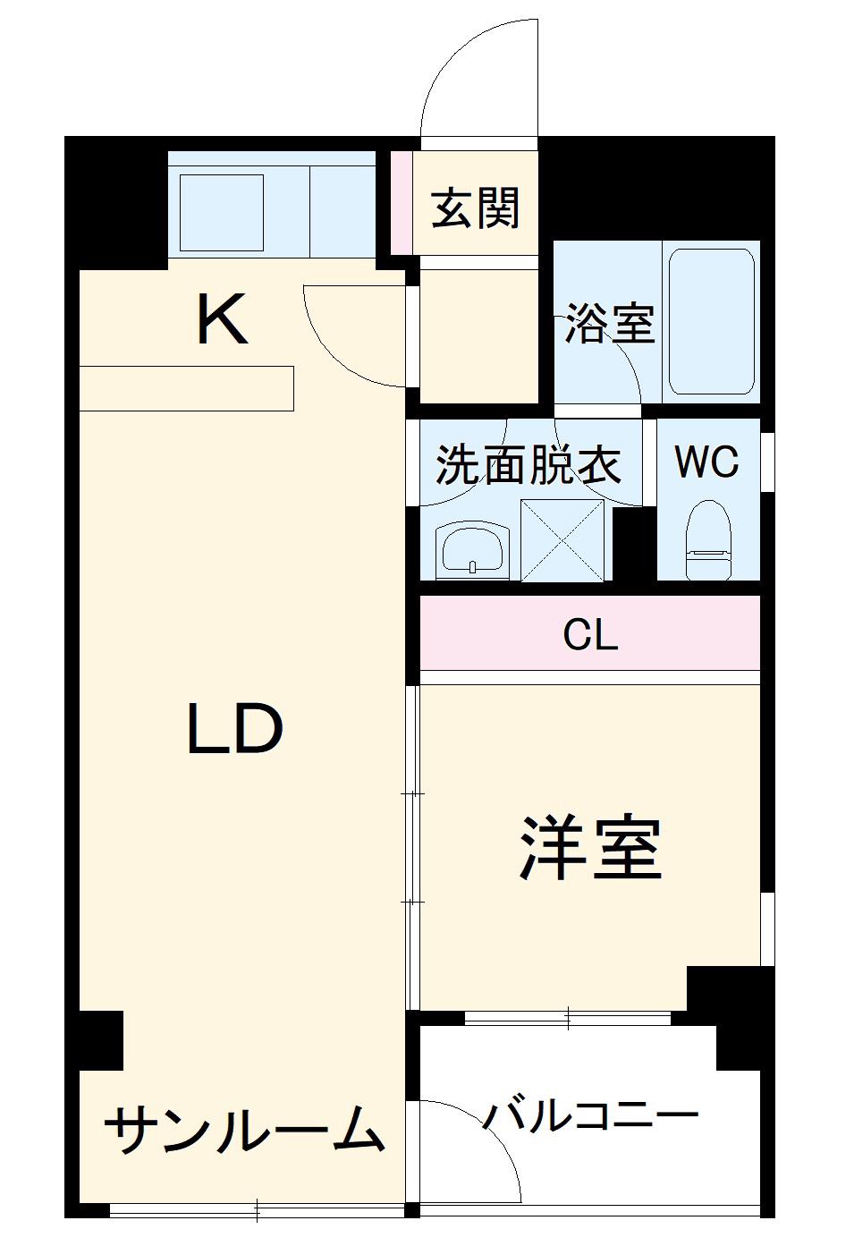 オーキット(1LDK/3階)の間取り写真