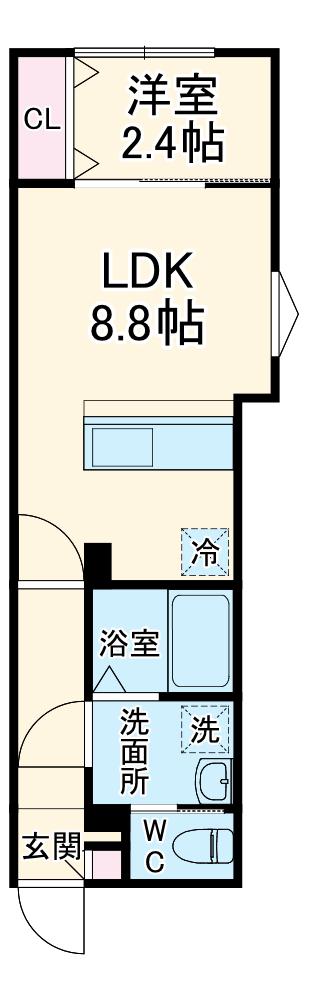 KEIAI RESIDENCE 宮原Ⅱ(1LDK/3階)の間取り写真
