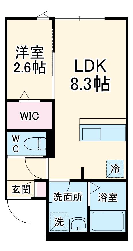 KMFさいたま市北区日進町アパート1期1(1LDK/3階)の間取り写真