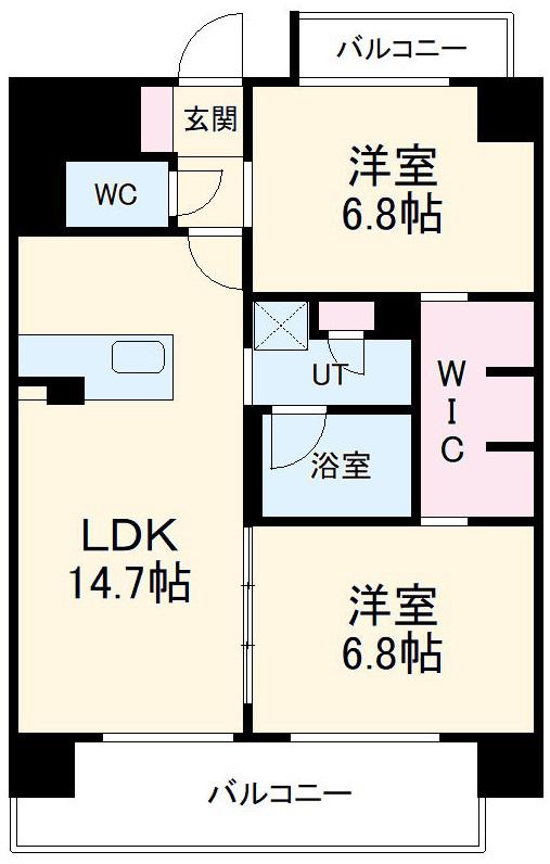 VILLAGE DE MIZUHO(2LDK/2階)の間取り写真