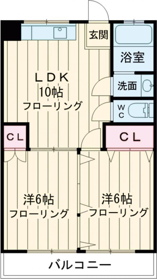 第一笹塚ビル(2LDK/5階)の間取り写真