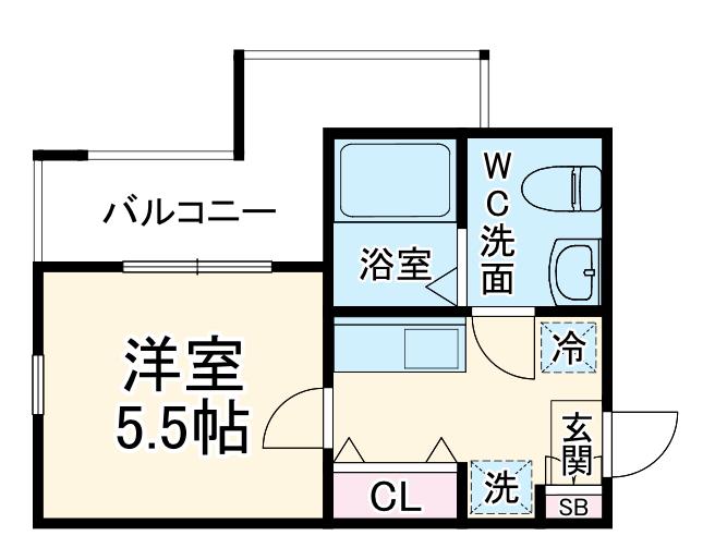 ラフィーネ西横浜(1K/3階)の間取り写真