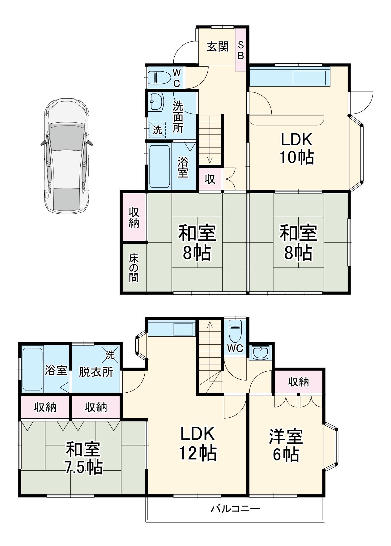 横浜線 橋本駅(神奈川) バス乗車時間：35分 尾崎記念館バス停で下車 徒歩3分 2階建 築39年(5SLDK)の間取り写真