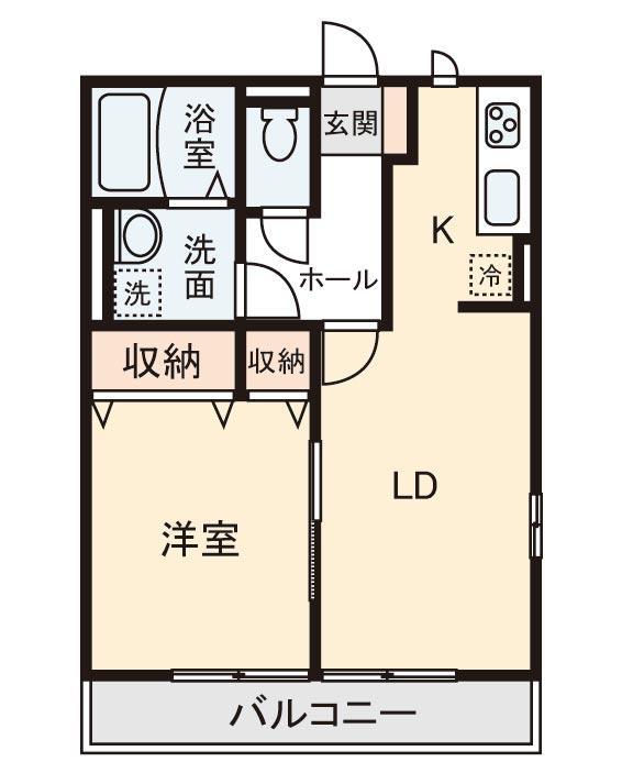 サウス SIDE Ⅱ(1LDK/2階)の間取り写真