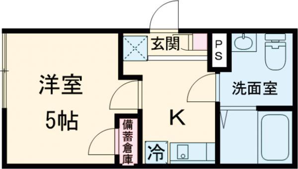 CIEL KAMIKITAZAWA(1K/1階)の間取り写真