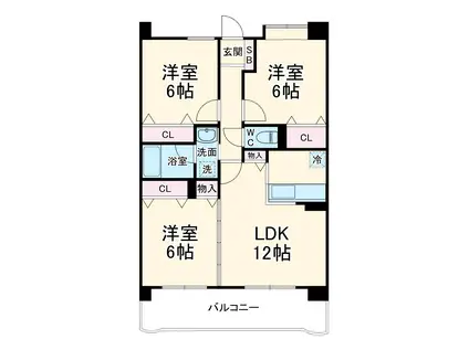 グランシャリオ湘南(3LDK/3階)の間取り写真