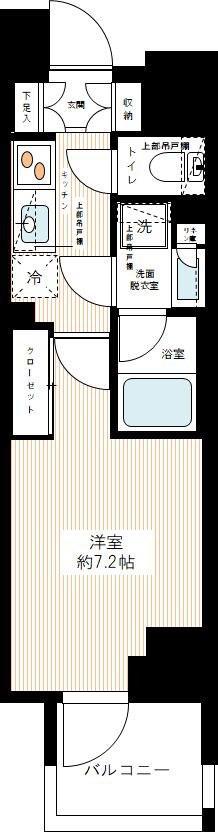 デュフレ南千住(1K/7階)の間取り写真
