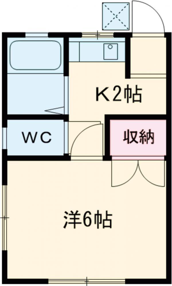 第一共栄ハイツ(1K/2階)の間取り写真