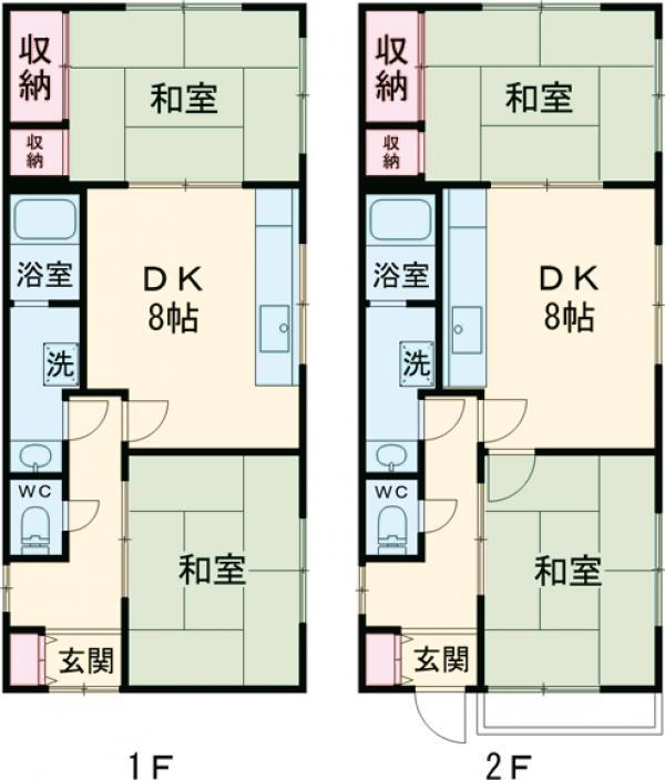 南武線 谷保駅 徒歩1分 2階建 築40年(4DK)の間取り写真
