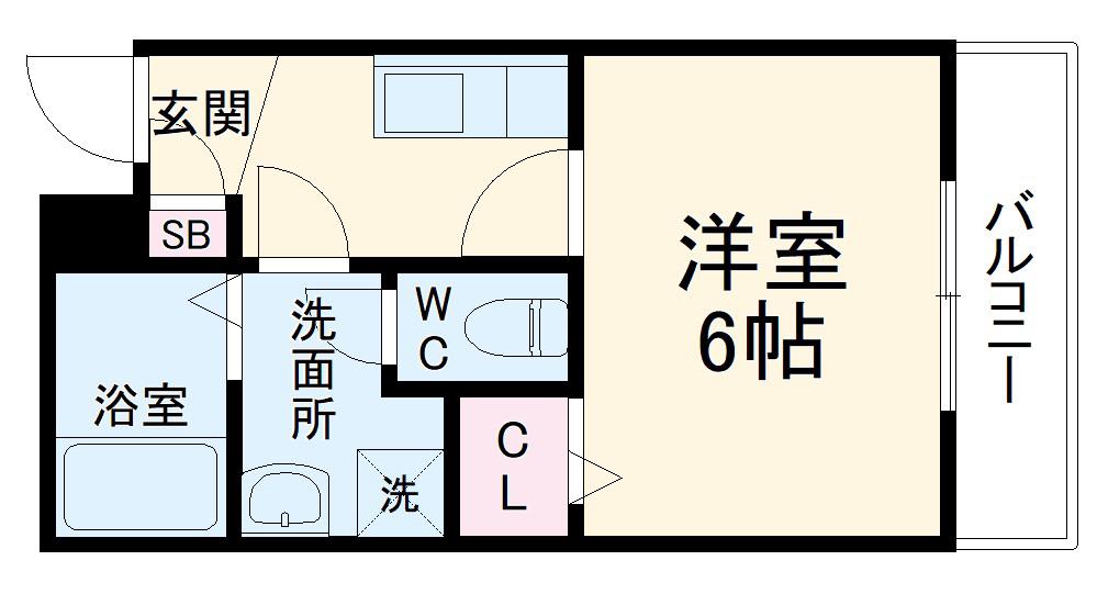 ヒルハイツ柴原駅前(1K/2階)の間取り写真