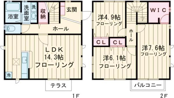 中央本線 吉祥寺駅 徒歩19分 2階建 築17年(3LDK)の間取り写真